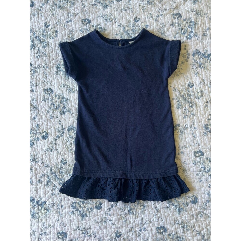 Cotton On Kids Navy Eyelet-Hem Short Sleeve Dress